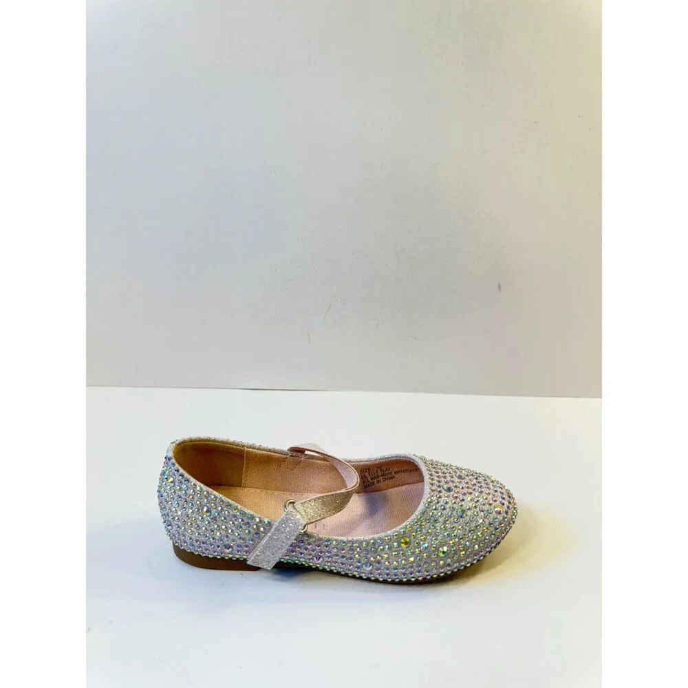 Kelly & Katie Kids Lil Elle Sparkle Rhinestone Toddler Ballet Flats US 10